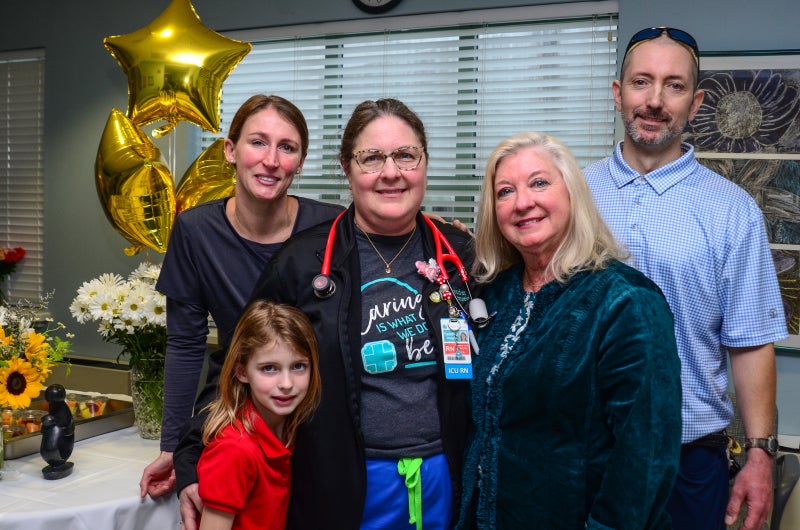 Beaufort Memorial ICU nurse Candy Chappell poses for a photo with several of her family members.