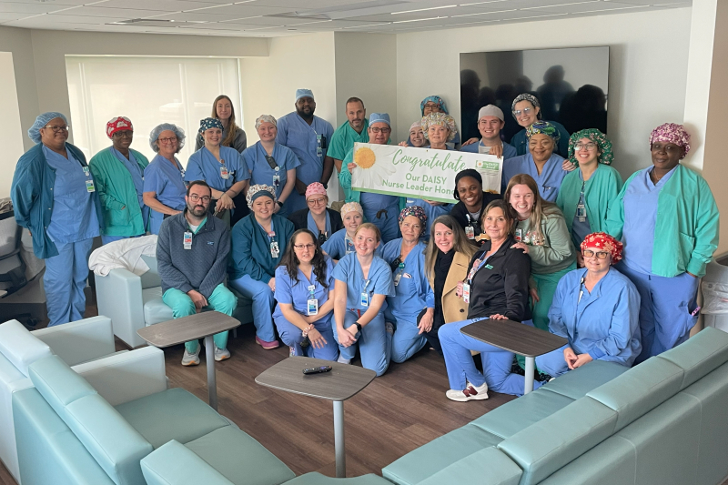 Denise Lindsey, MSN, RN, CNOR, NE-BC, Director of Perioperative Services and Beaufort Memorial OR staff members pose for a group photo