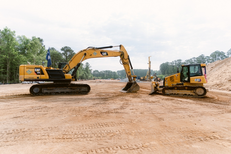 Construction equipment on site at 10 Innovation Drive, Bluffton