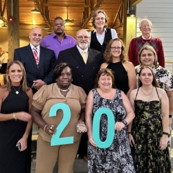 Group photo of the 20 service years honorees who attended the reception