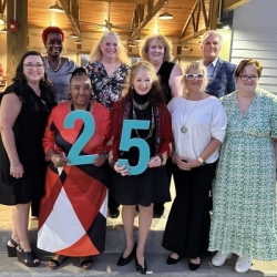 Group photo of the 25 service years honorees who attended the reception