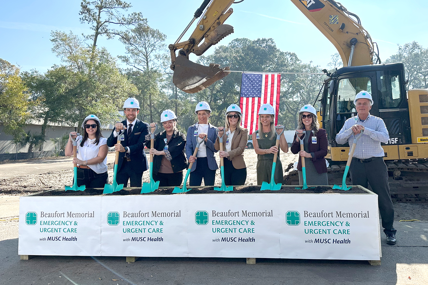 Members of Beaufort Memorial's leadership team pose for a photo at the Beaufort Memorial Emergency & Urgent Care groundbreaking ceremony on Thursday, November 20, 2025.