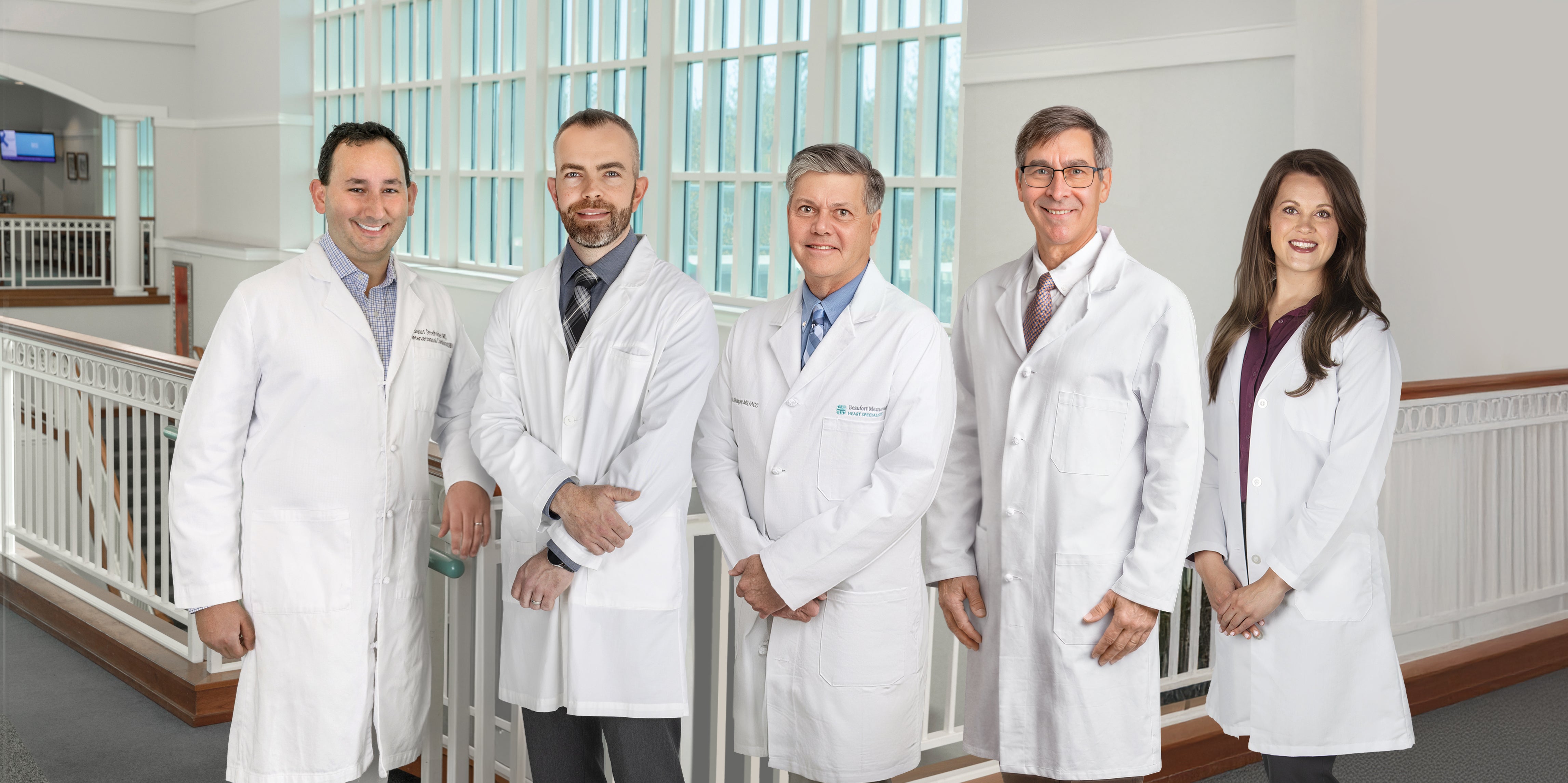 Beaufort Memorial Heart Care team - Dr. Smalheiser, Dr. O'Neill, Dr. Grainger, Dr. Slota and Tara Kay