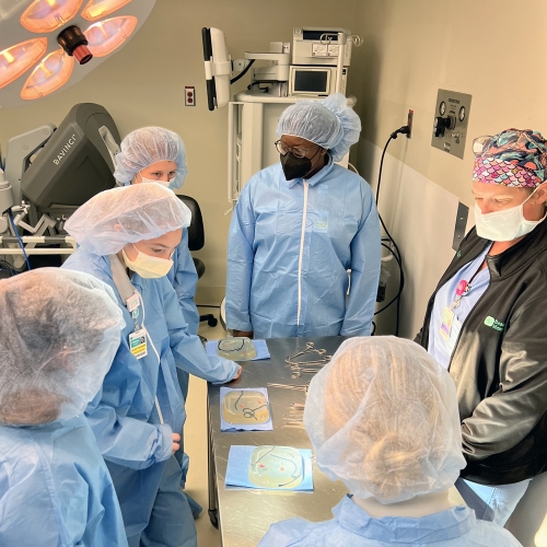 students learning about surgical prep