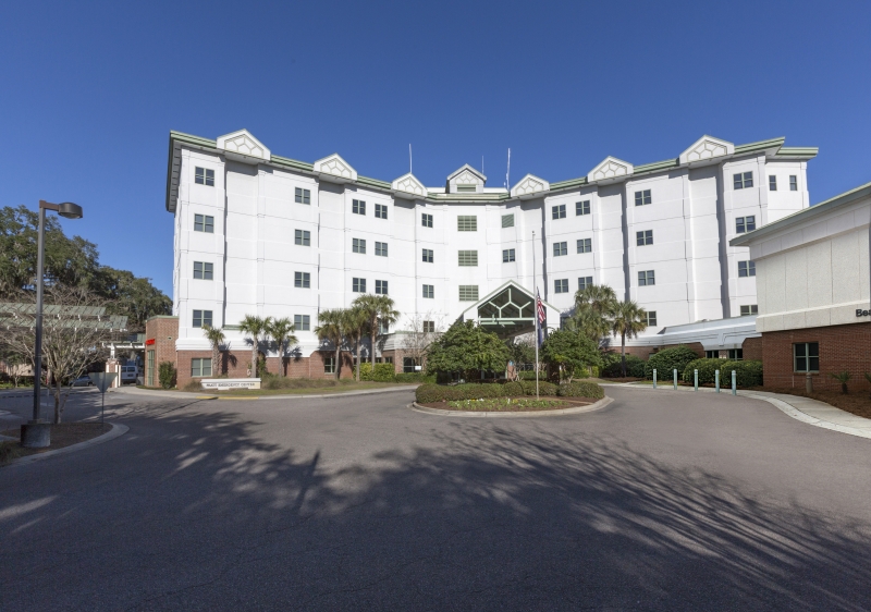 The main entrance on Beaufort Memorial Hospital