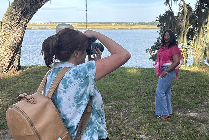 Photographer snaps photo during patient photoshoot