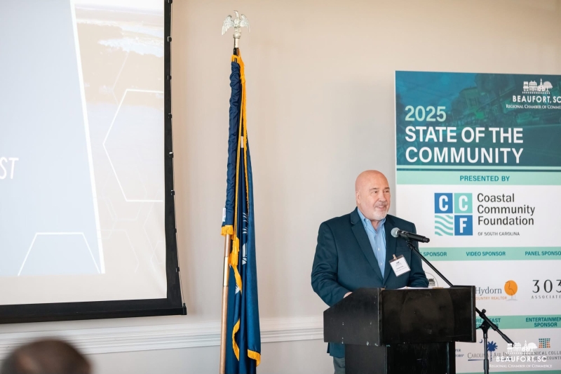 Claude Hicks speaks at the 2025 Beaufort Chamber of Commerce State of the Community