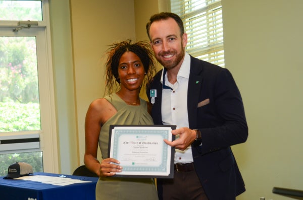 Crystal Jackson, Endoscopy Technician, and Russell Baxley at PATH Cohort 13 Graduation
