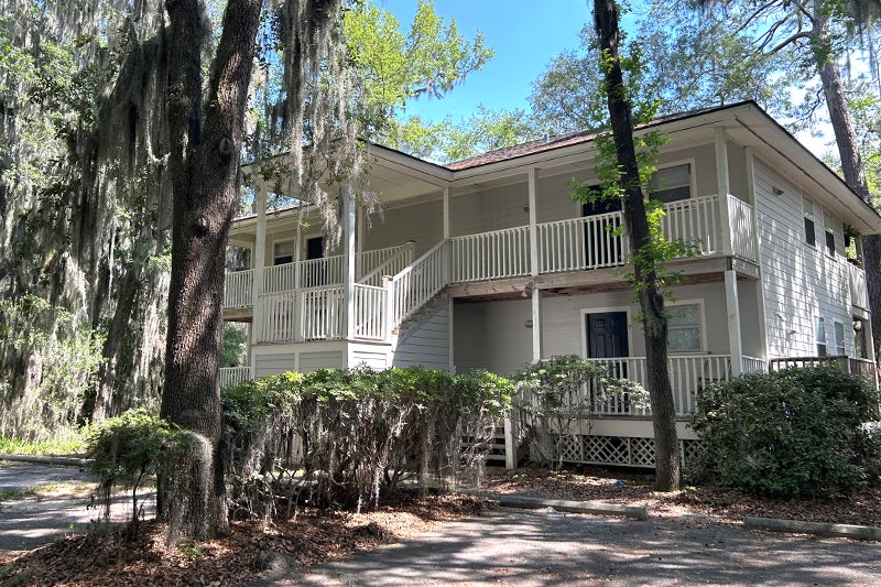 The exterior of the apartment building as part of Canal Street Apartments in Beaufort, South Carolina.