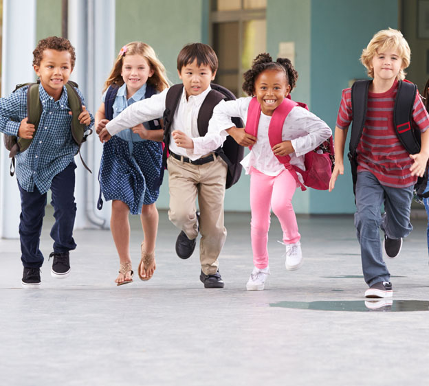 Kids with school gear