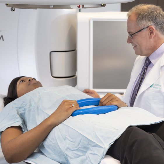 Dr. Briggs performs a scan