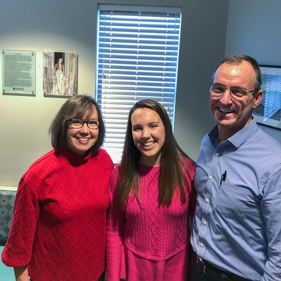 Meredith Inglis with her parents
