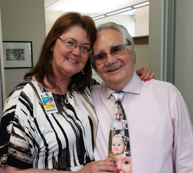 Karen Peluso poses with her late husband Clinton Campbell