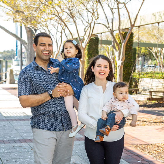dr vandit sardana with his wife and children
