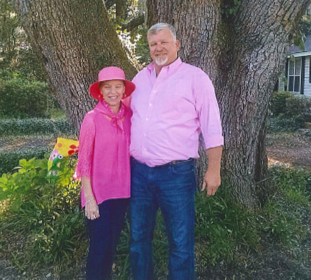 breast cancer survivor Kathy Owens with her husband