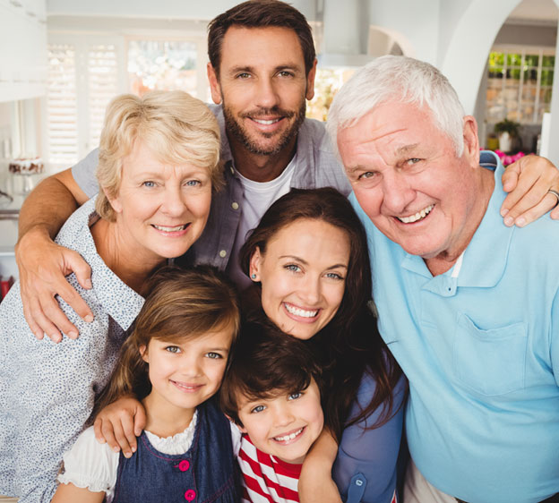 Multi-generational family meeting after receiving the COVID-19 vaccine