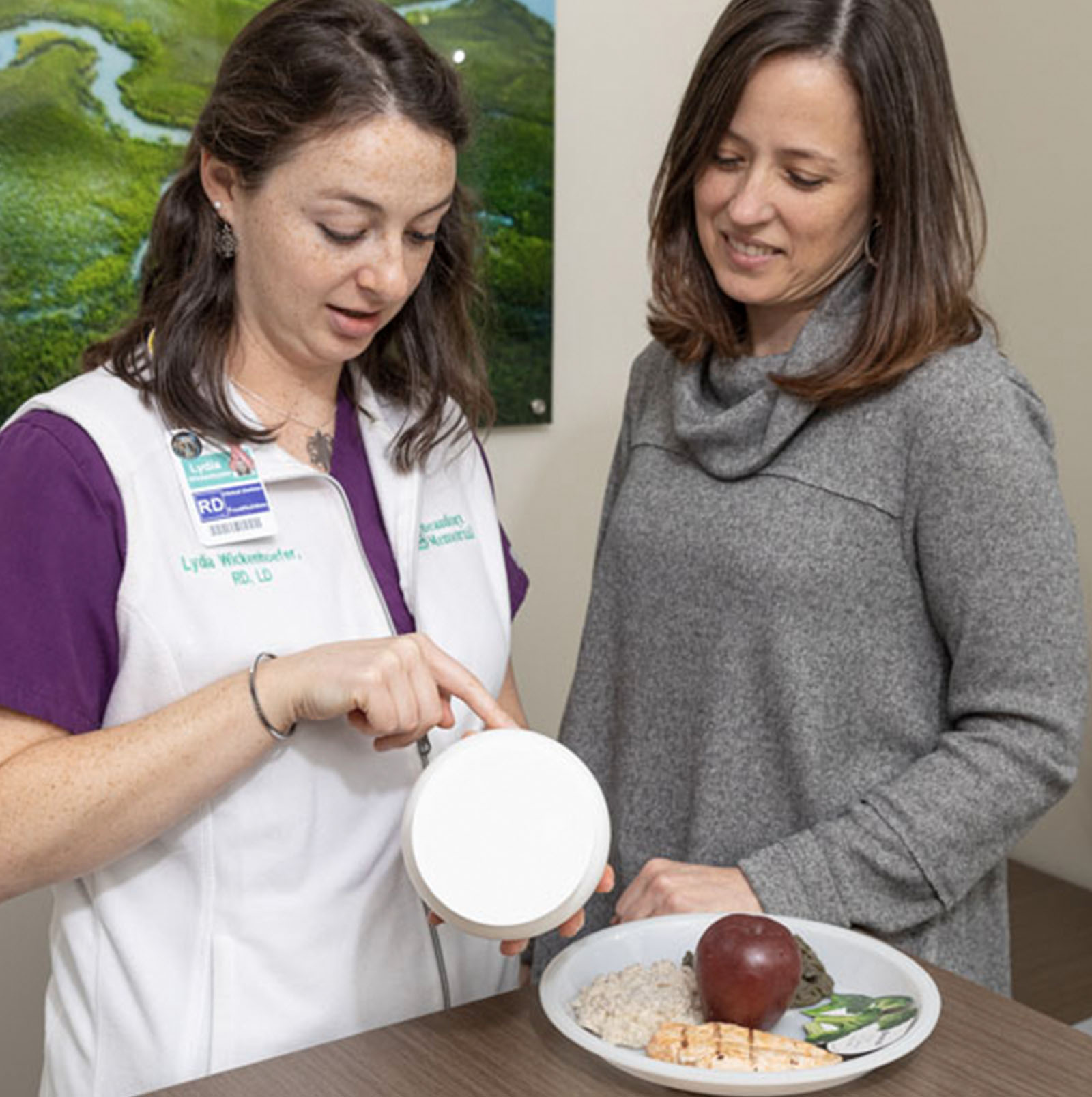 Dietitian consulting with patient