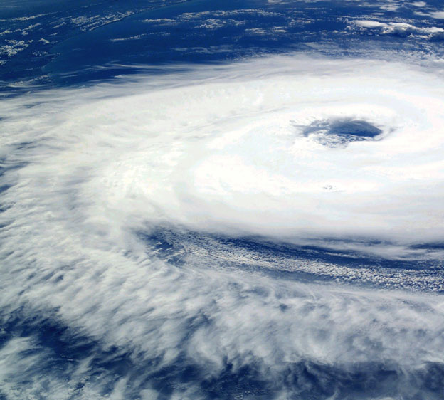 satelite image of a hurricane