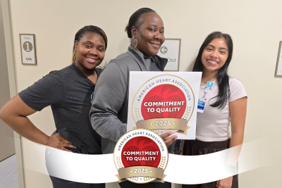 Beaufort Memorial Heart Specialists staff members stand for a photo celebrating the American Heart Association's Commitment to Quality recognition