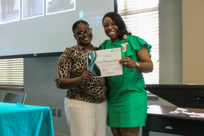 Tamara Thompson-Graham with Joy Solomon, Director of Education & Workforce Development