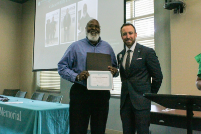 Waverly Patterson, ET with Russell Baxley, CEO and president of Beaufort Memorial